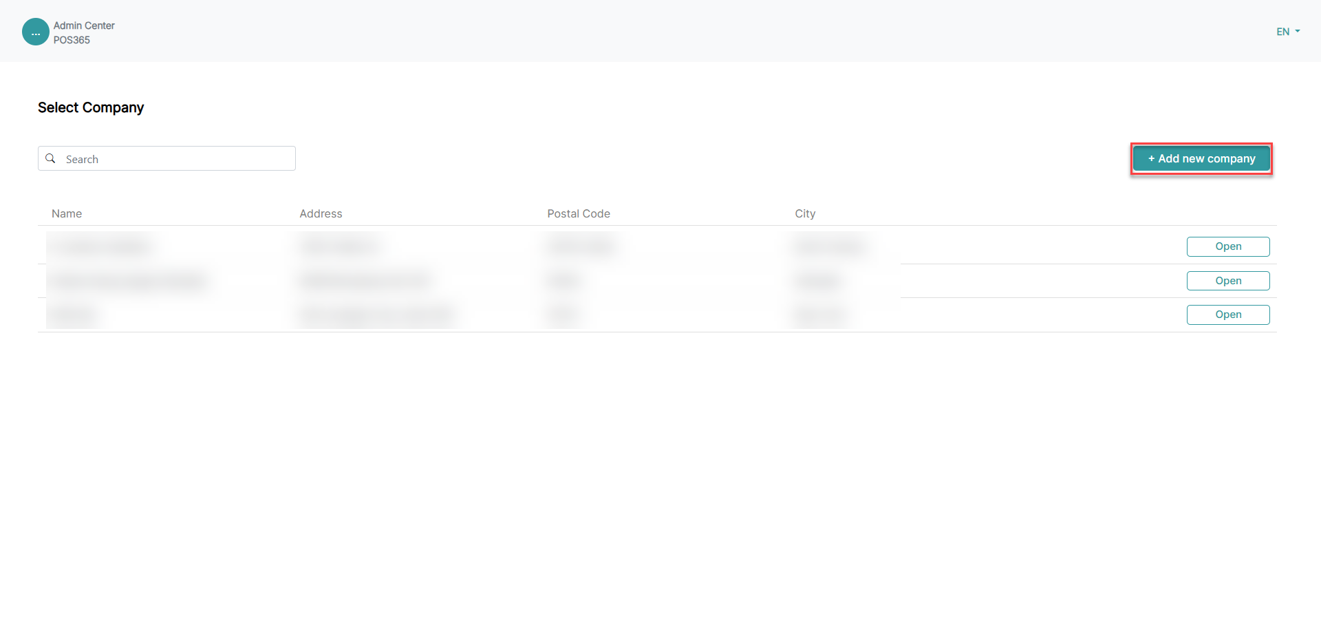create and set up a new company in the admin center