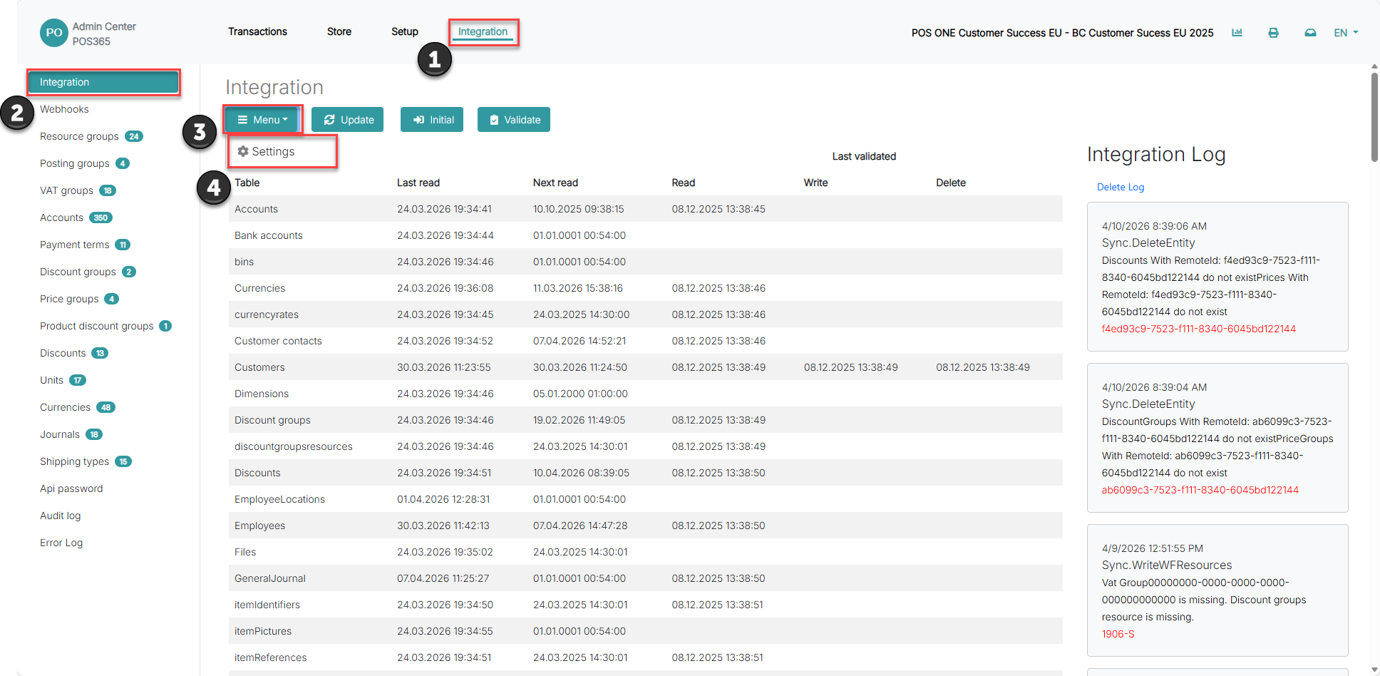 create and set up a new company in the admin center