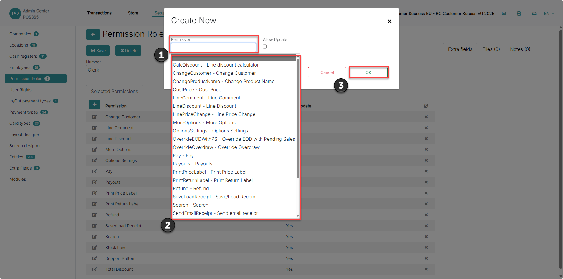 create permission roles