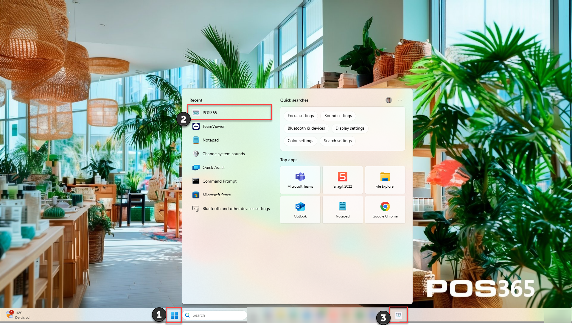 Open POS365 from Windows
