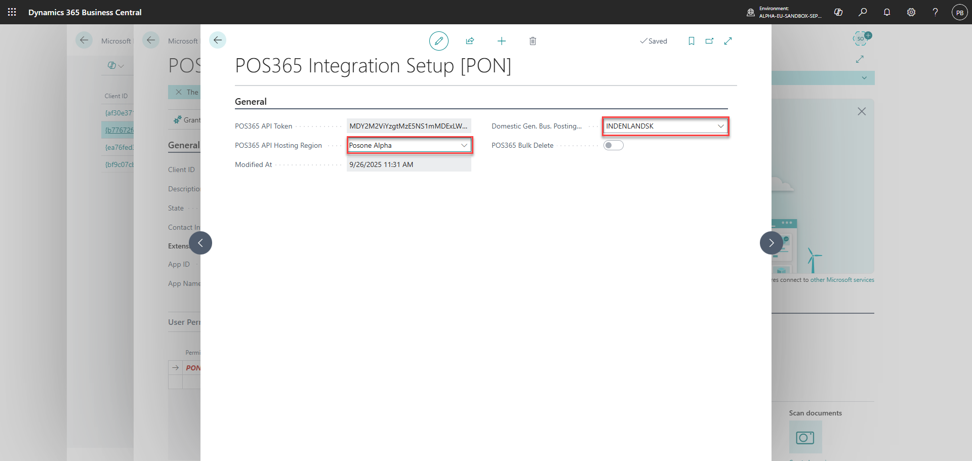 download business central extension set up integration