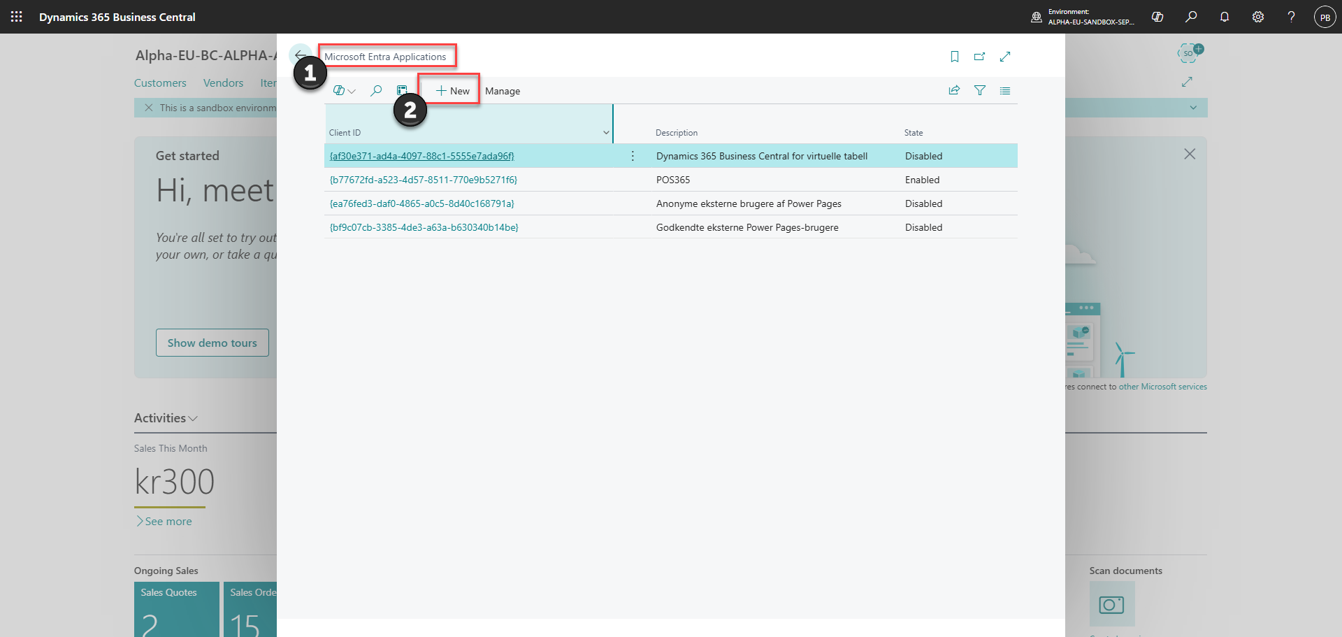 download business central extension set up integration