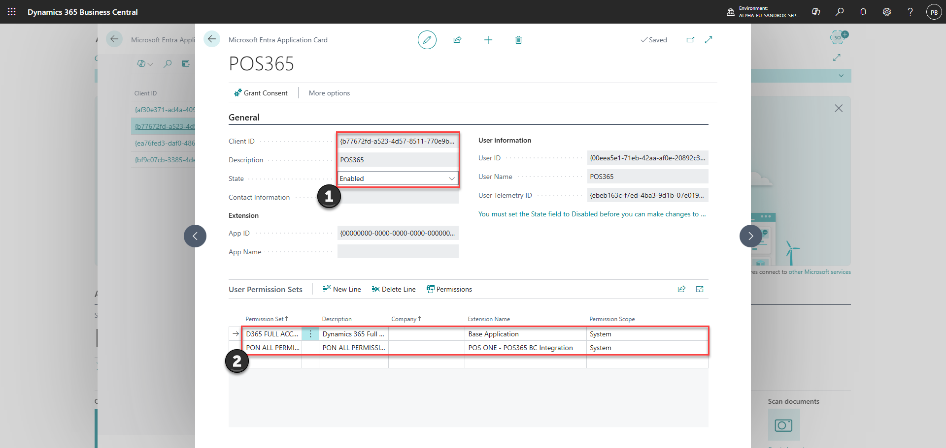 download business central extension set up integration