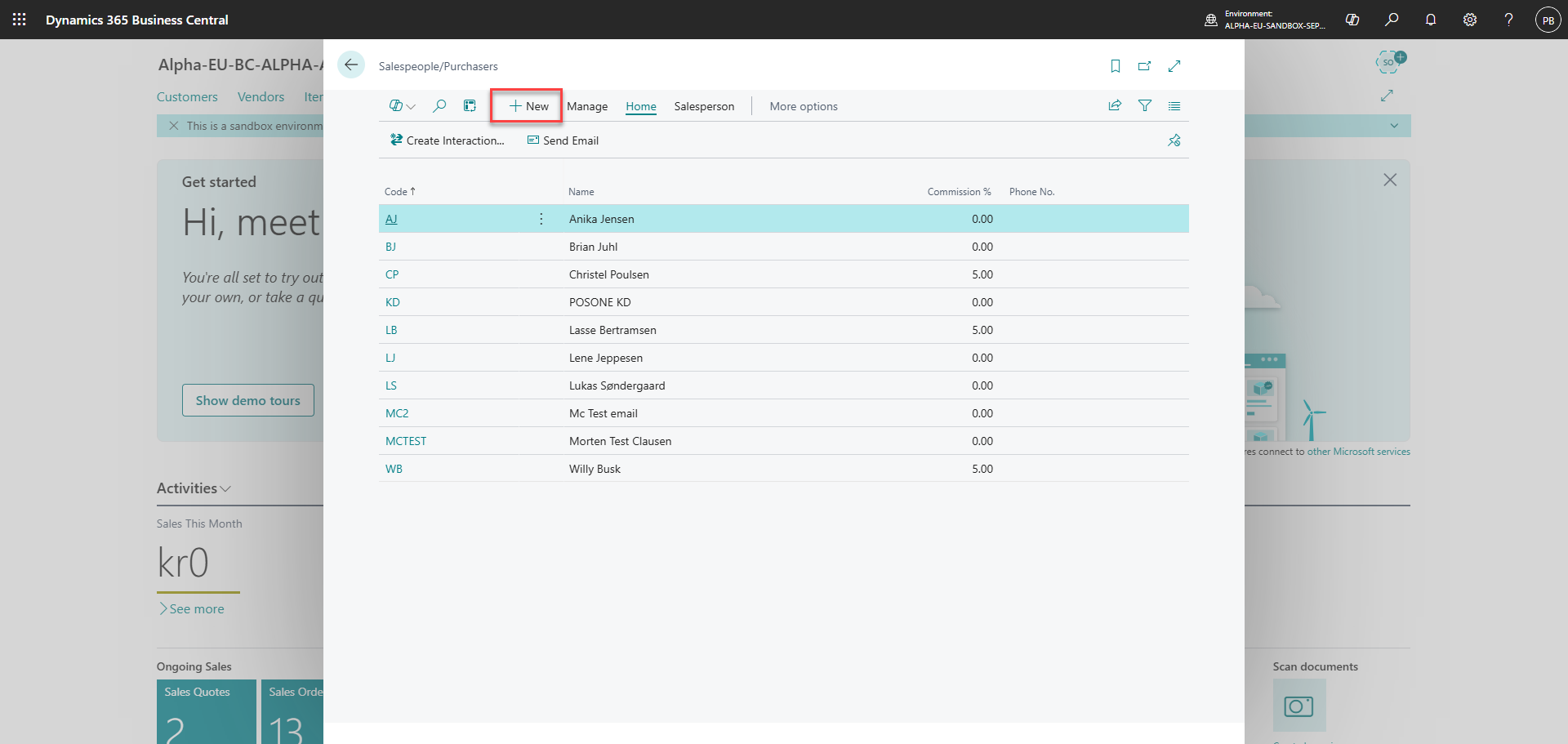 grant access to the admin center