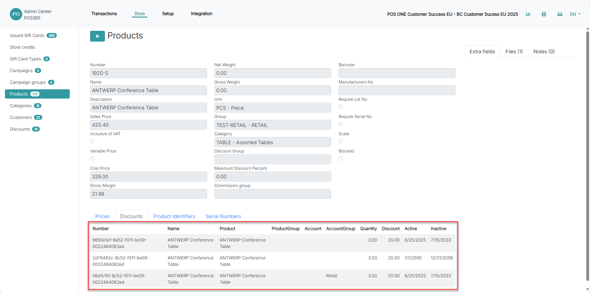make sales price lists for pos365