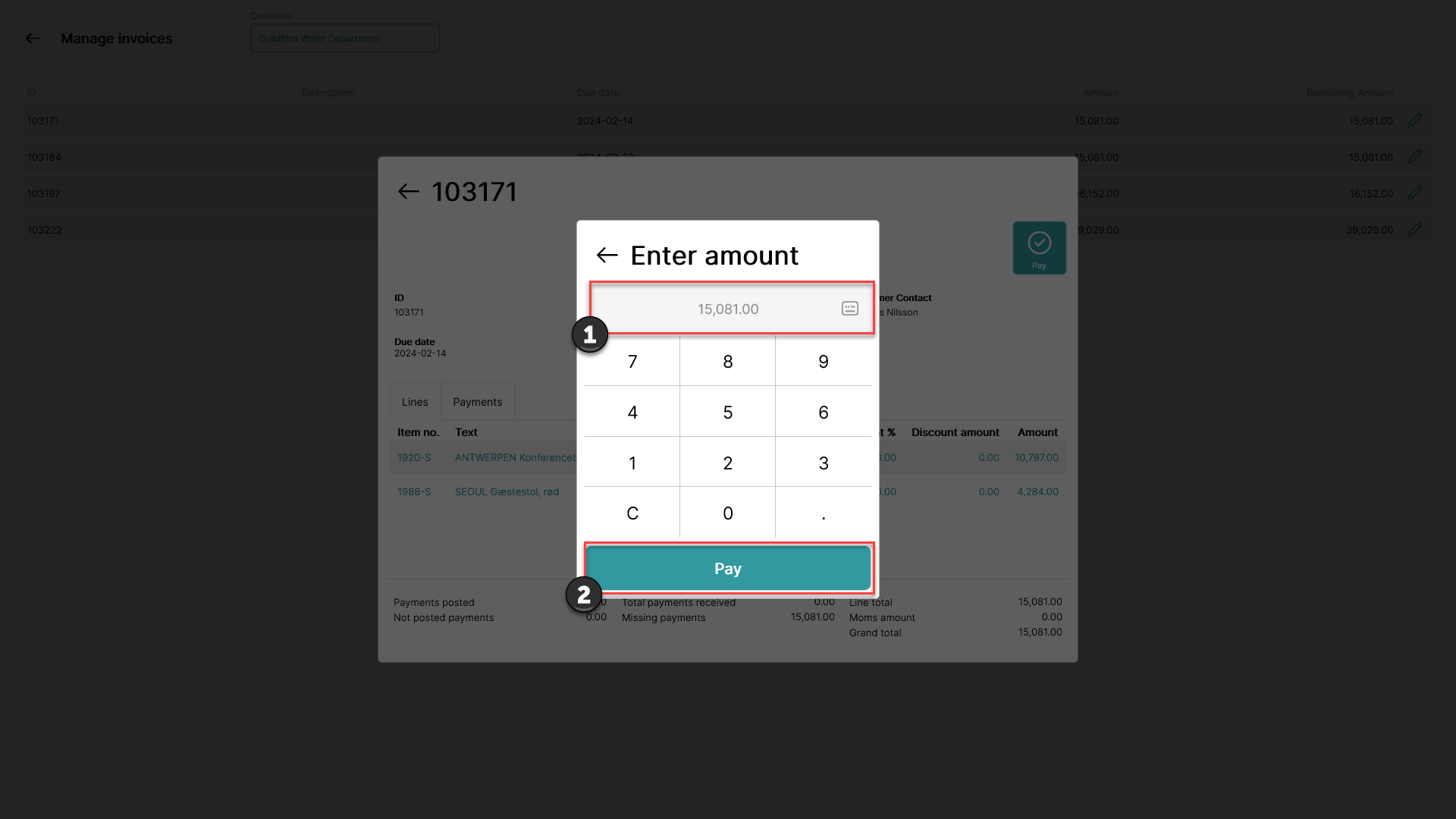 pay active invoices