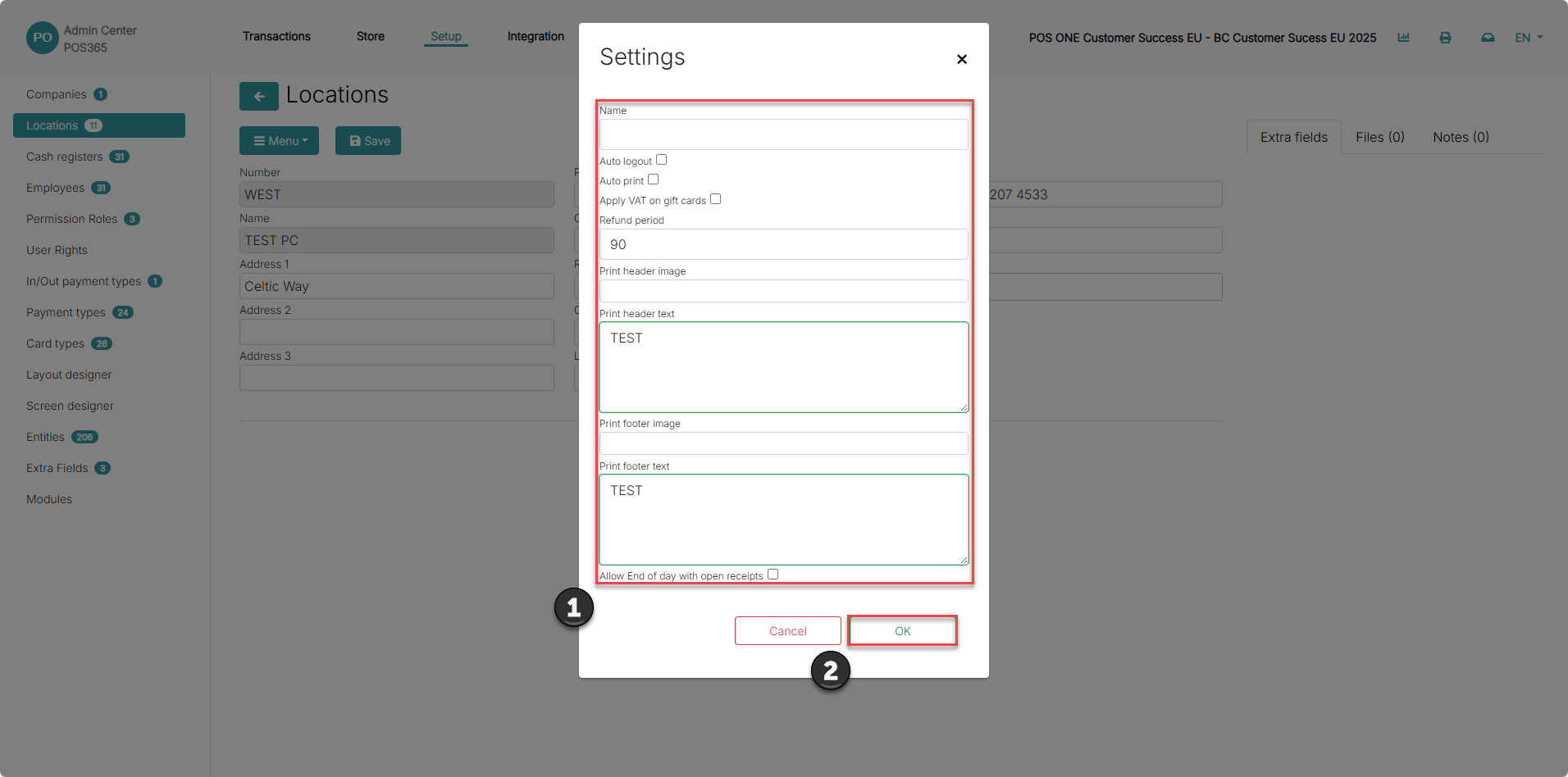 receipt layout