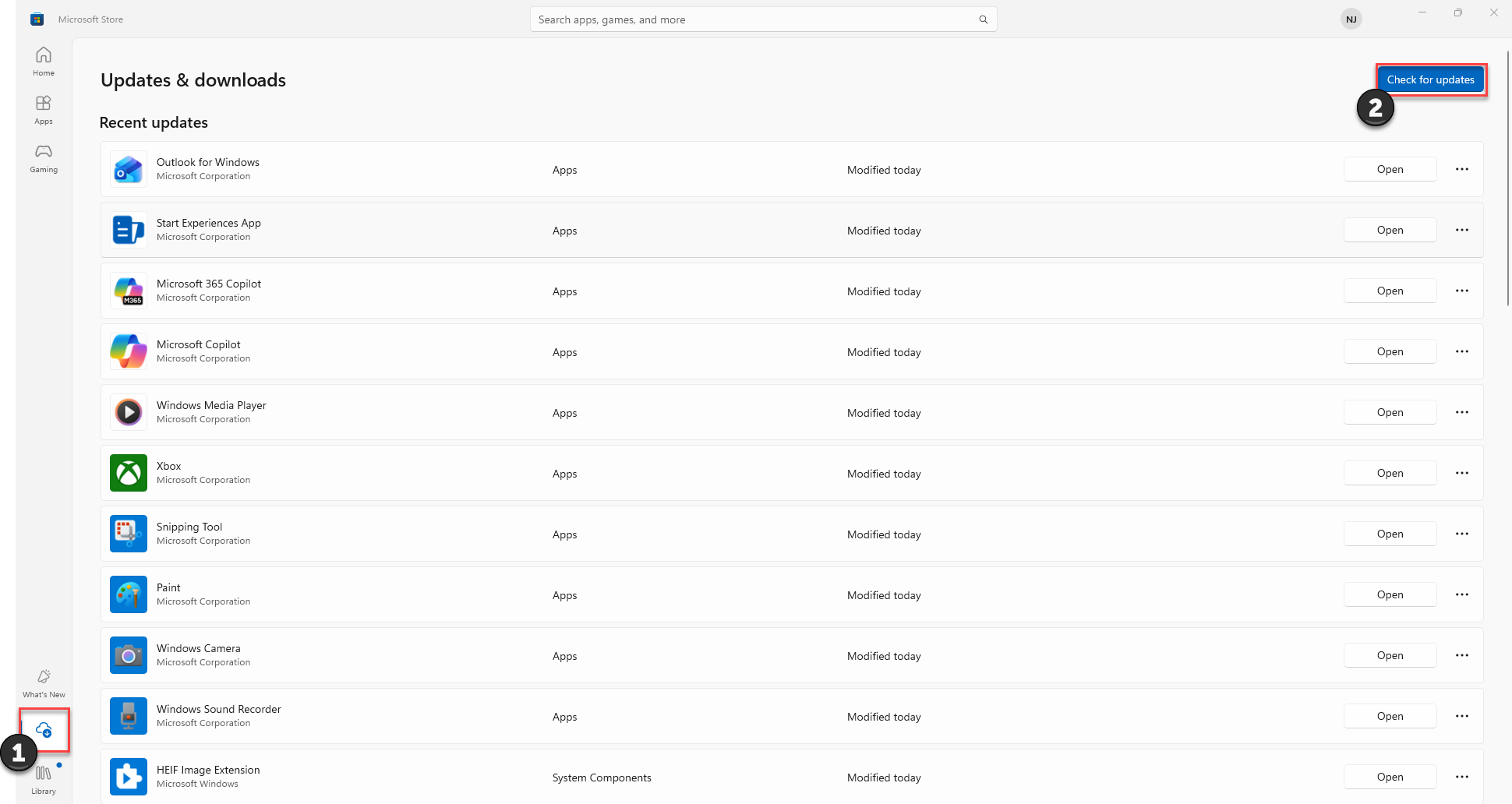 update an app in microsoft store