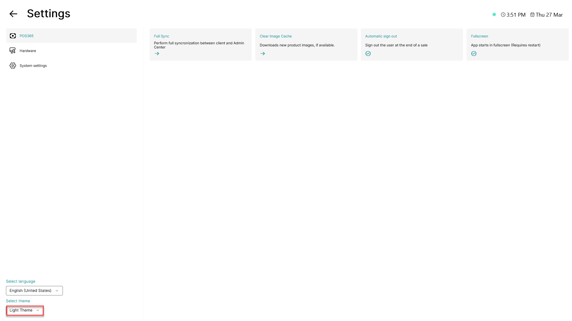 change visual theme in pos365
