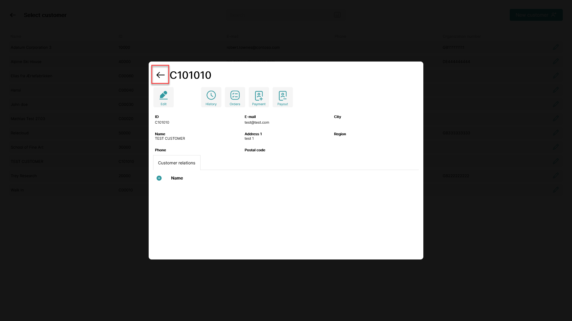 create a customer in pos365