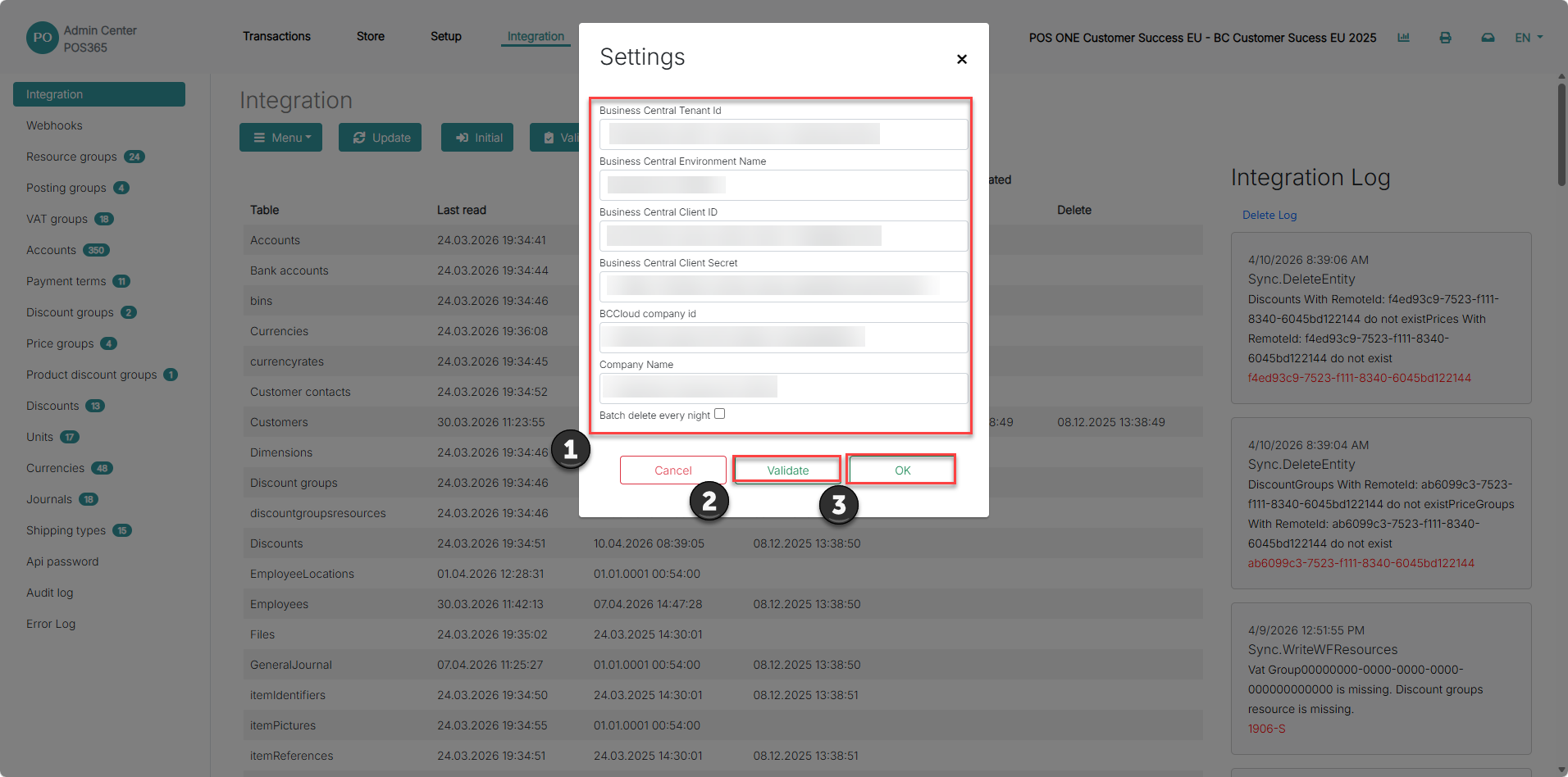 create and set up a new company in the admin center