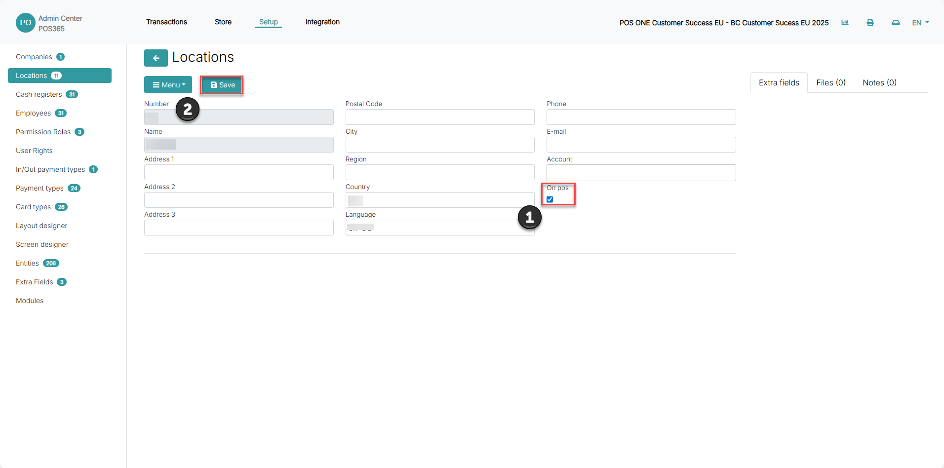 create and set up a new company in the admin center
