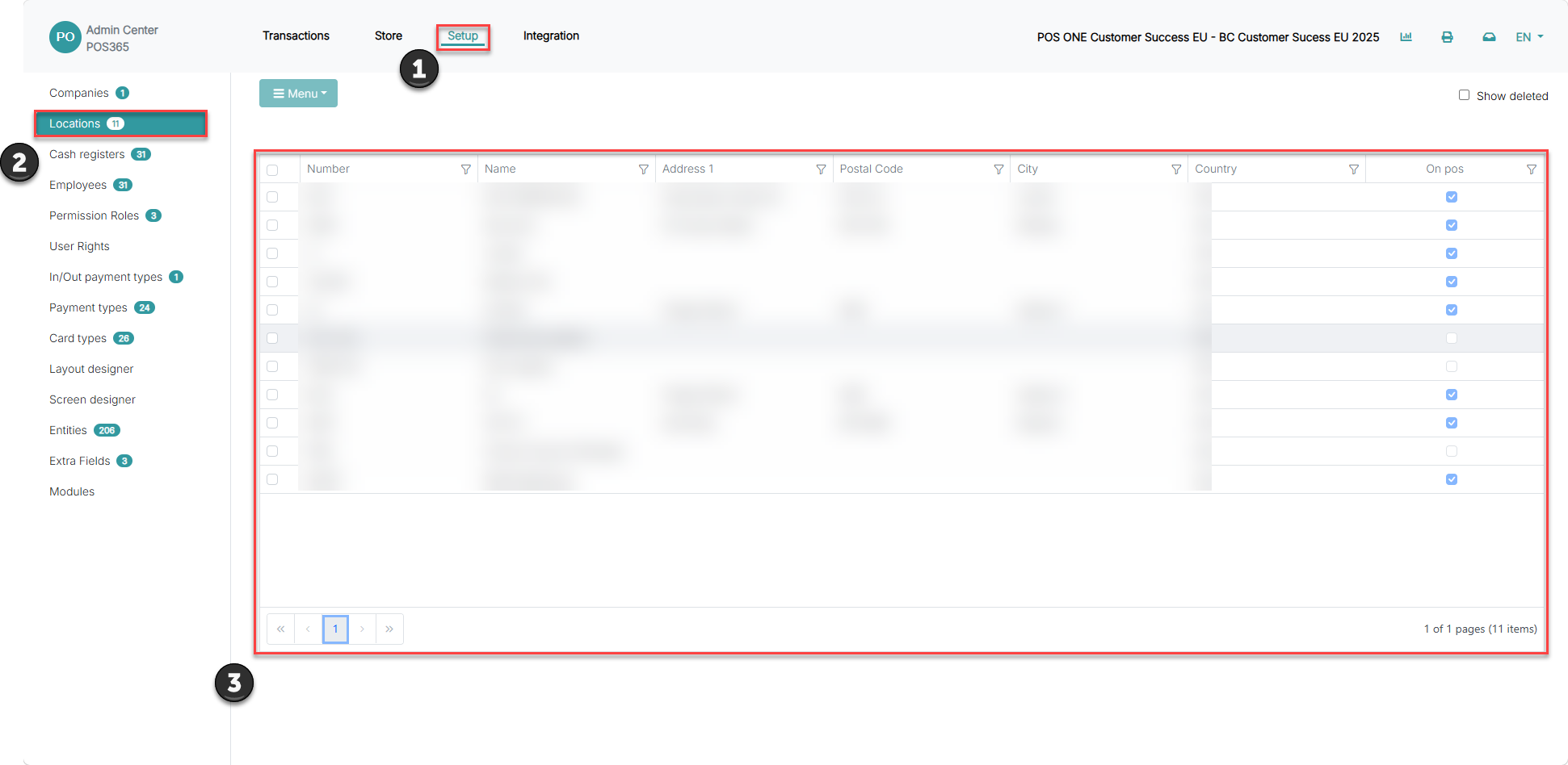 create and set up a new company in the admin center