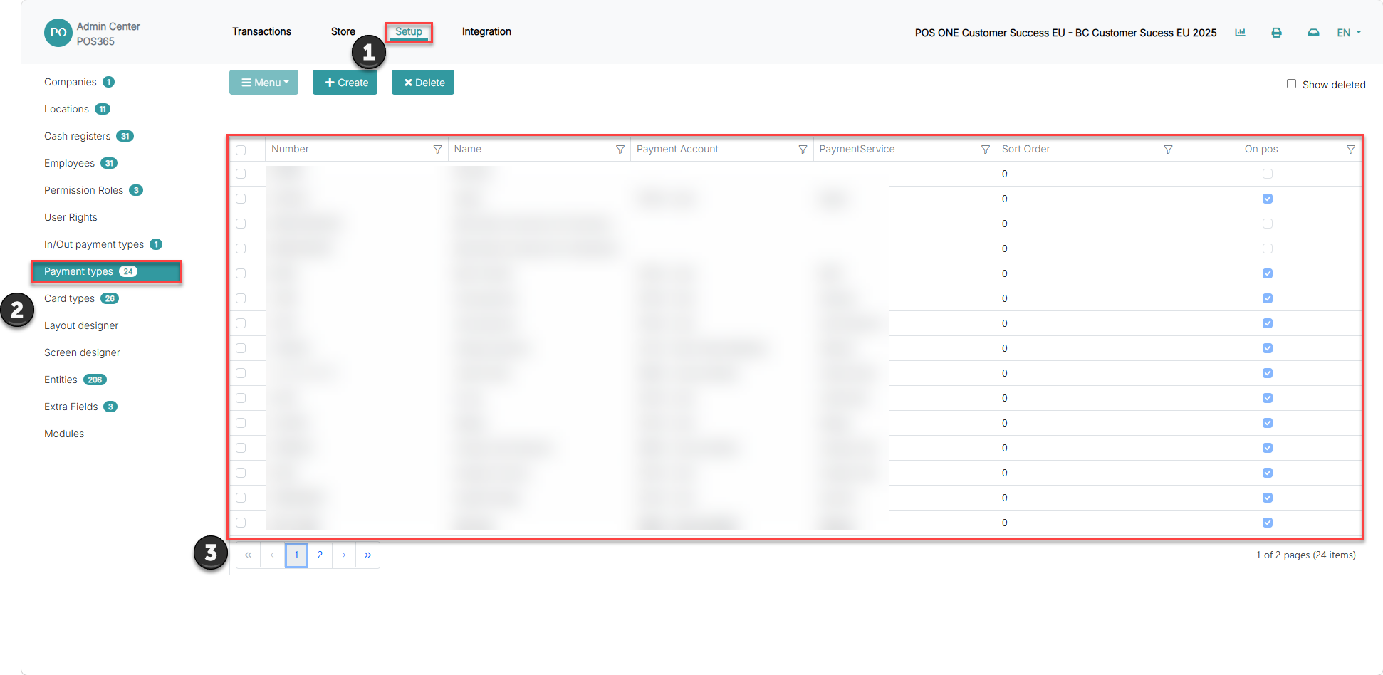 create and set up a new company in the admin center