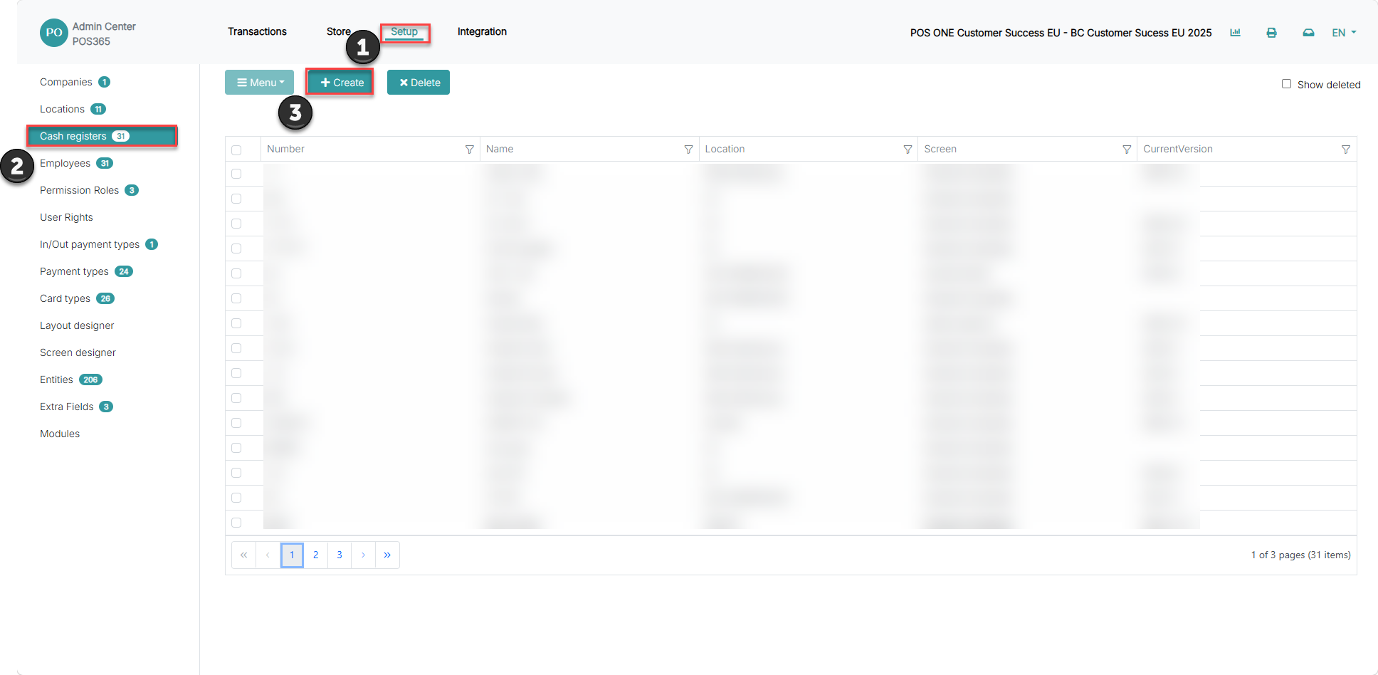 create and set up a new company in the admin center