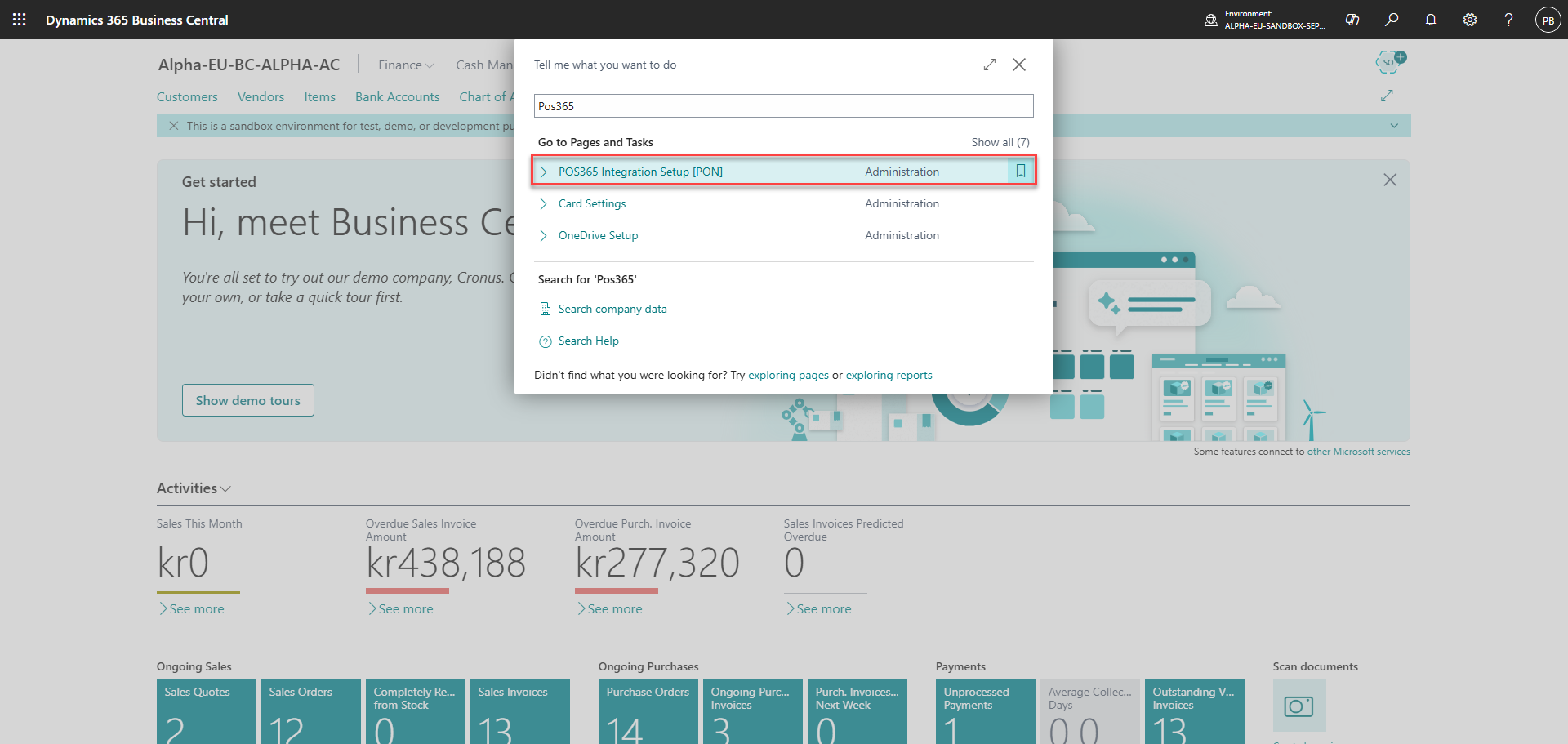 download business central extension set up integration