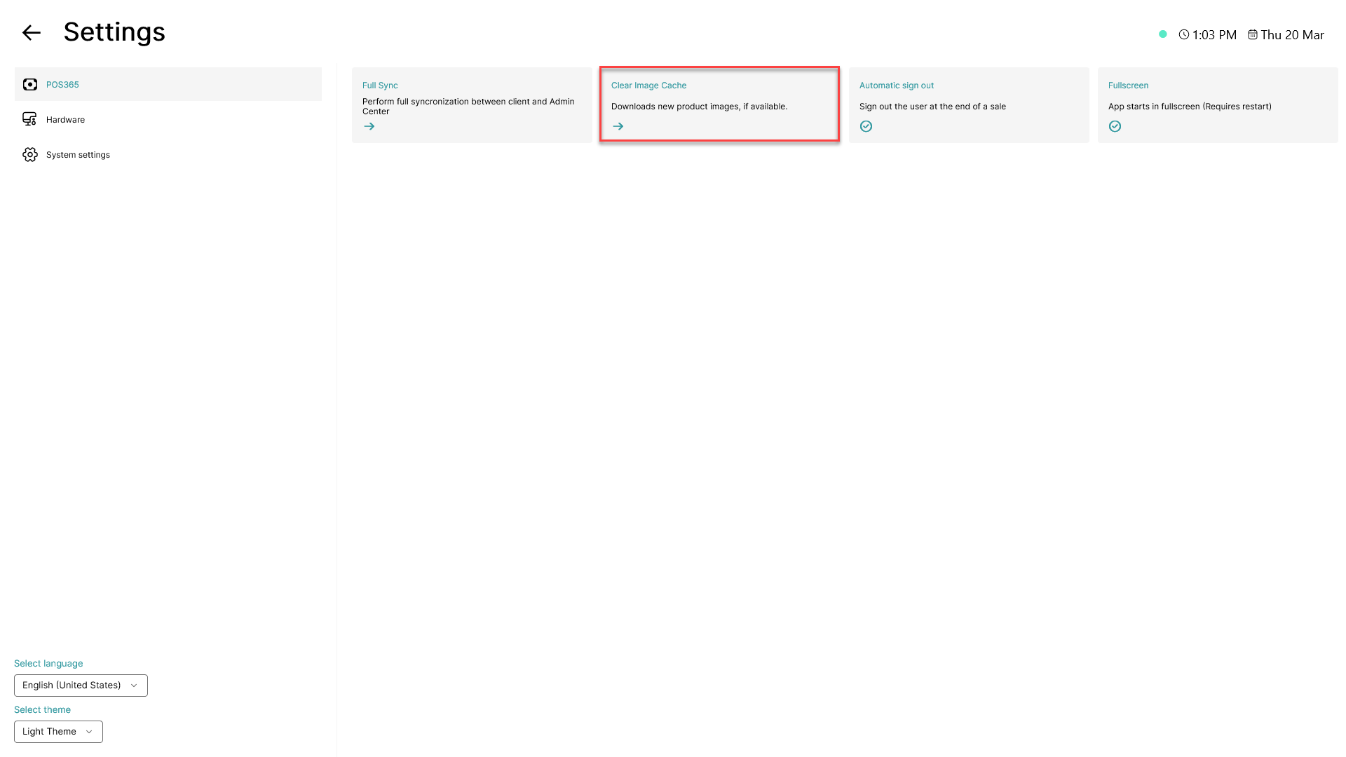 how to clear image cache in pos365