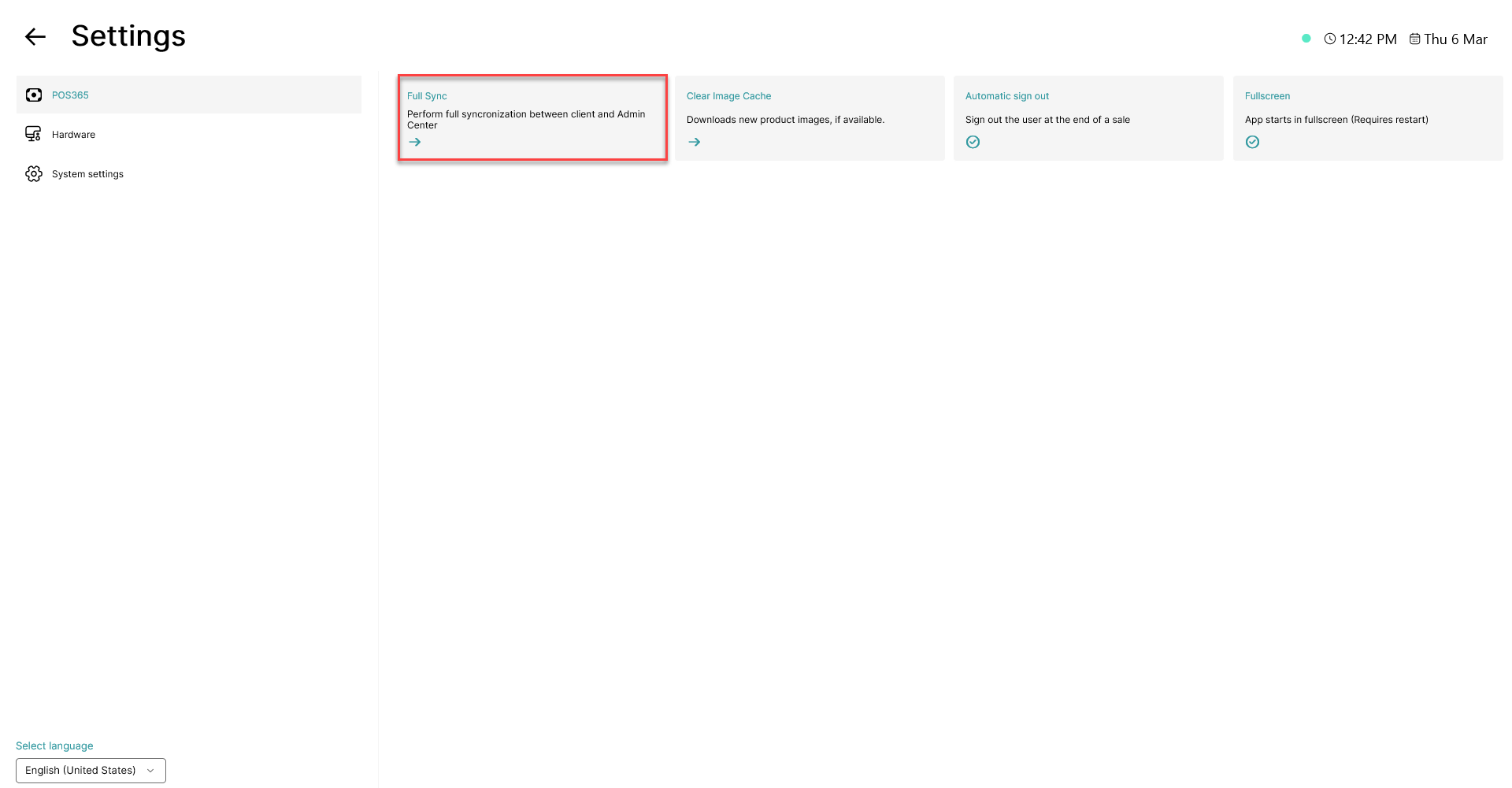 how to full sync pos365 with admin center