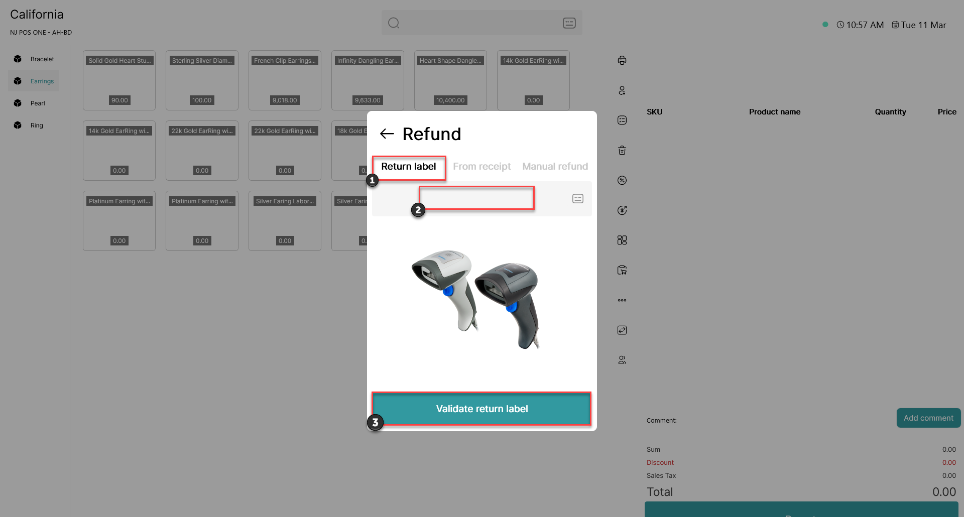how to make a refund using a return label