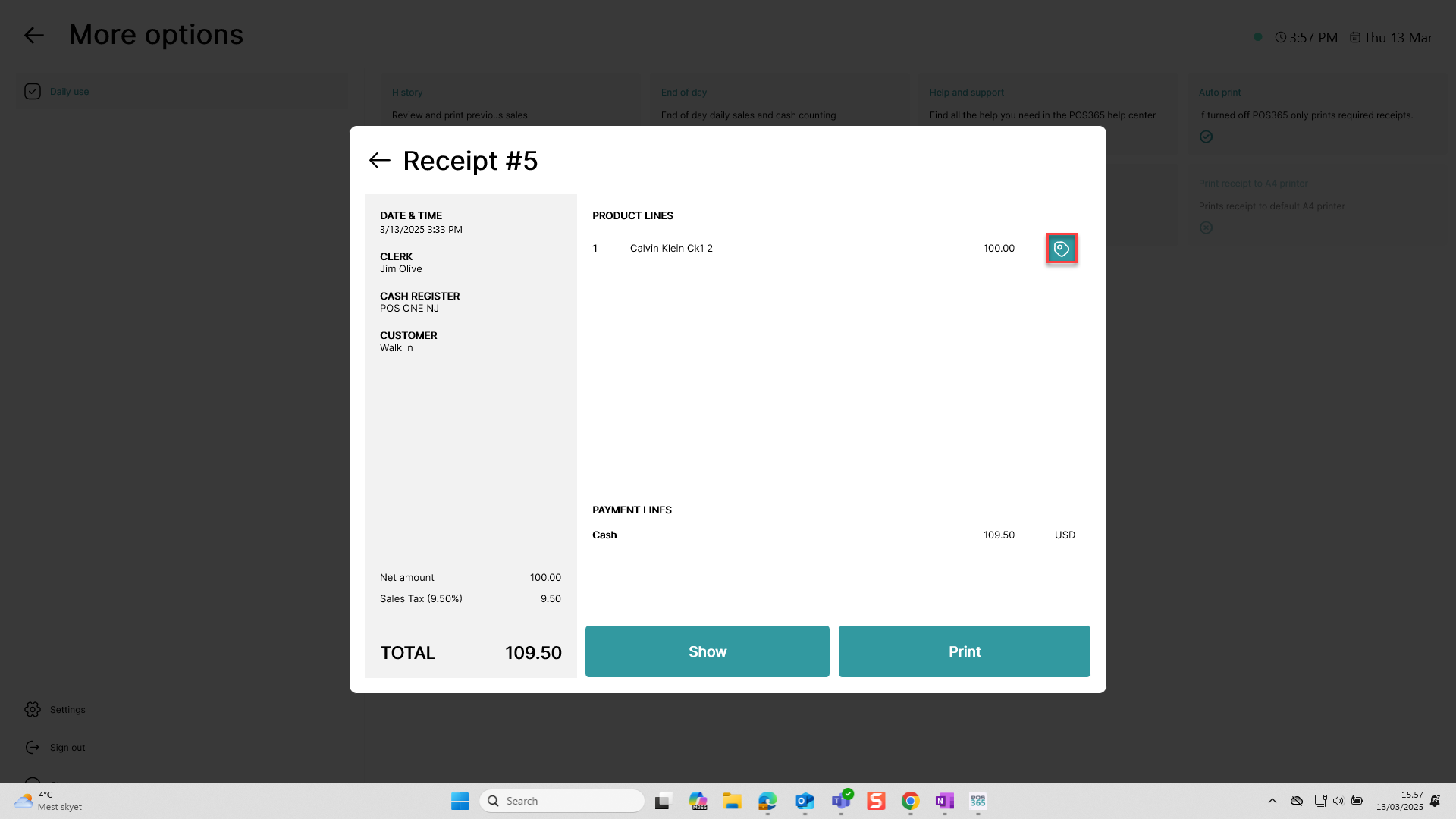 how to print a return label from an old receipt