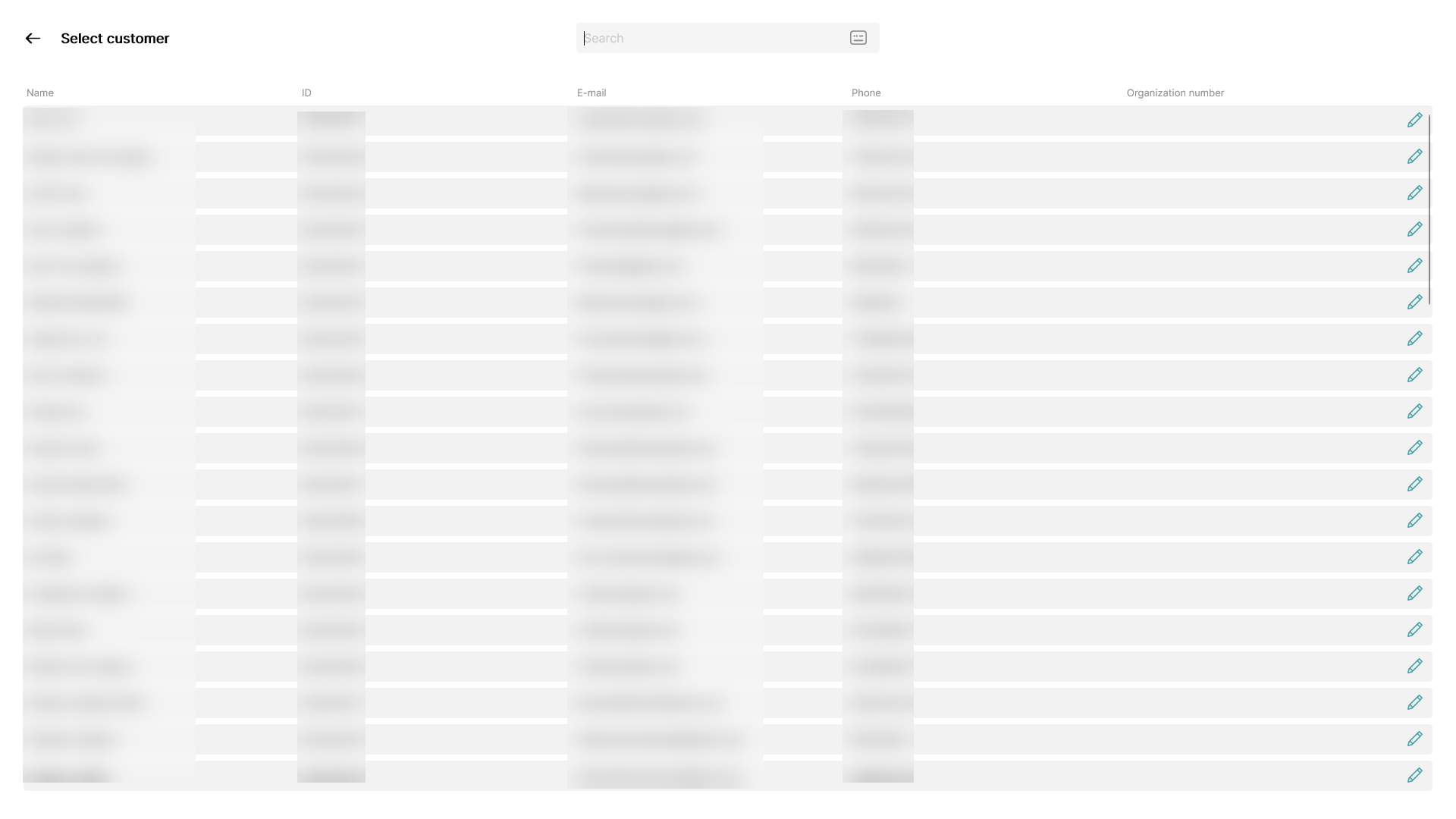 how to see a list of all customers in pos365
