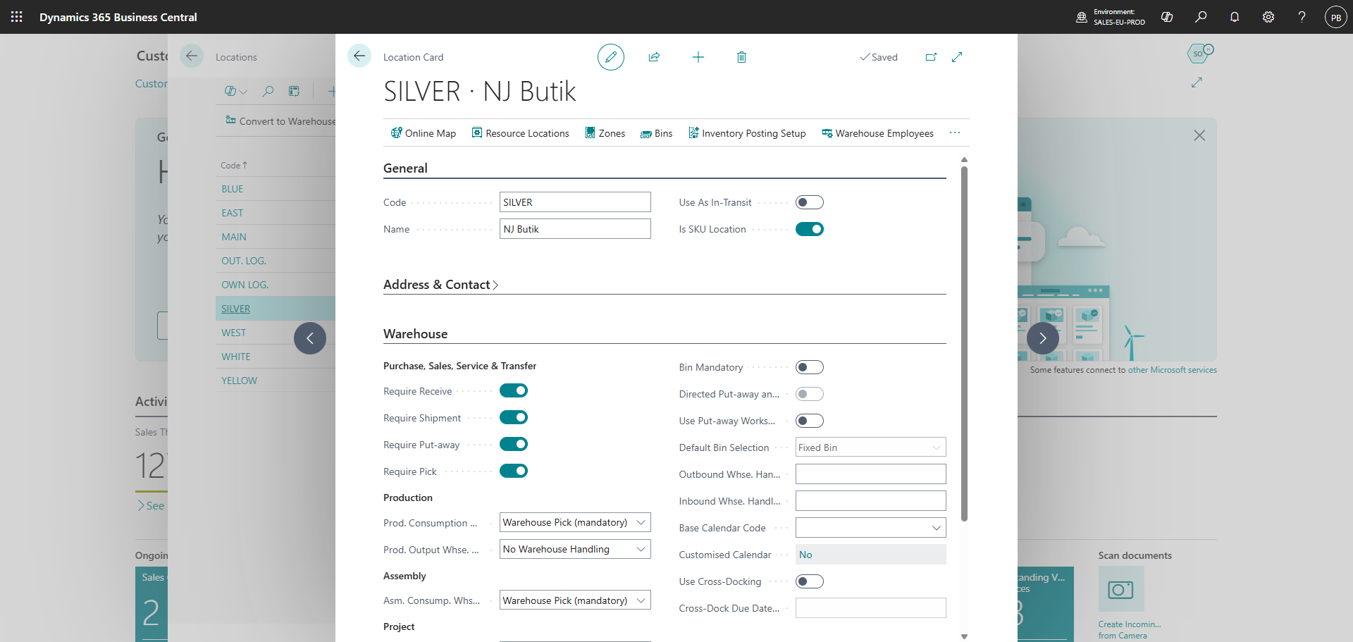 how to set up locations using pos365 admin center