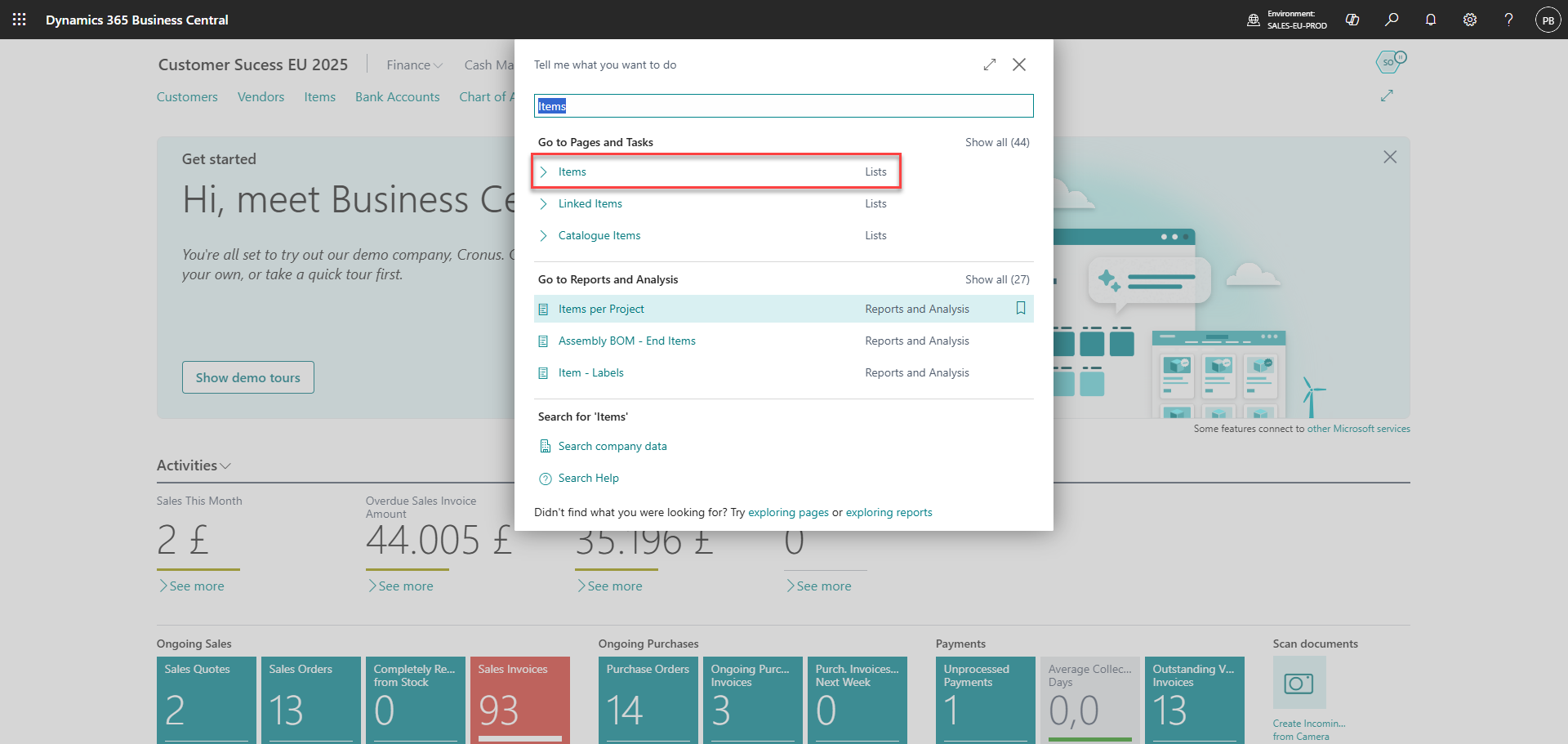 how to synchronize items to the admin center