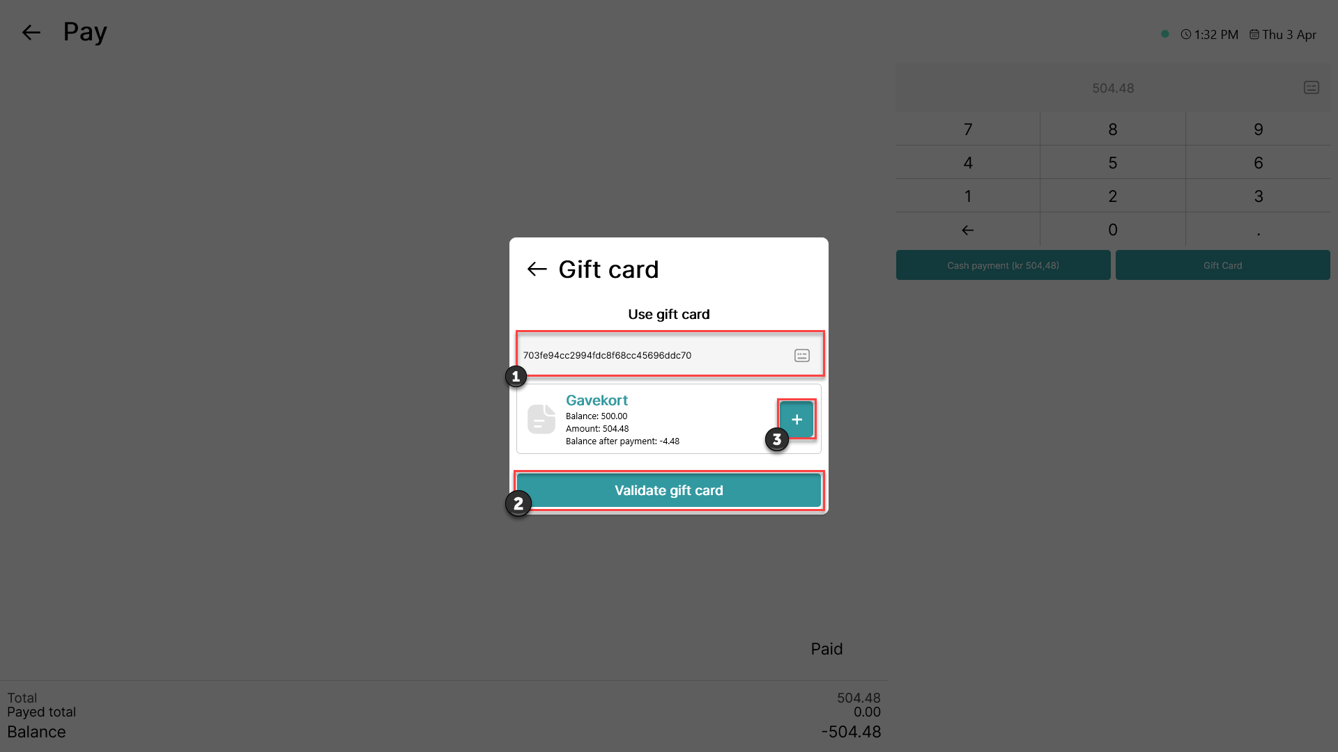how to use a gift card