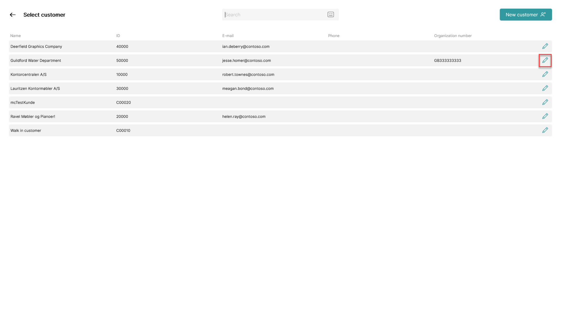 in out payments on a customer