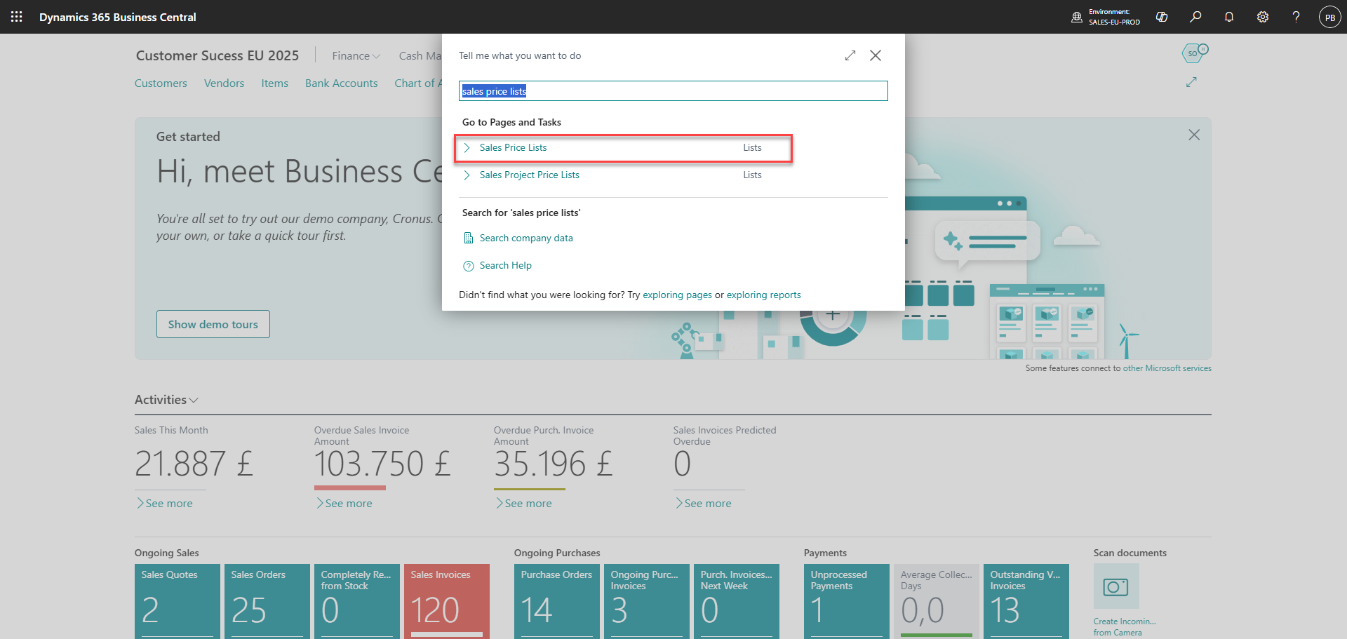 make sales price lists for pos365