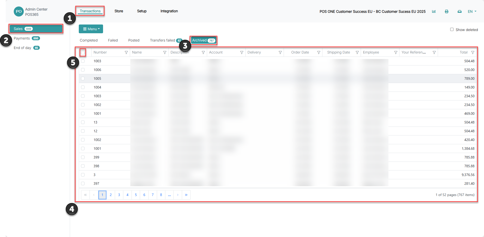 resynchronize an archived sale
