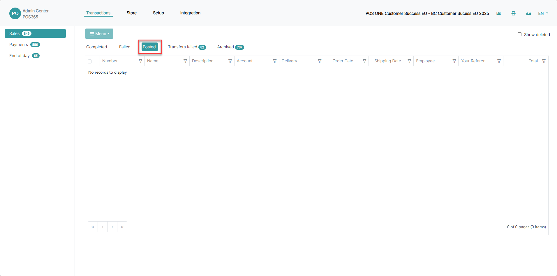 resynchronize an archived sale