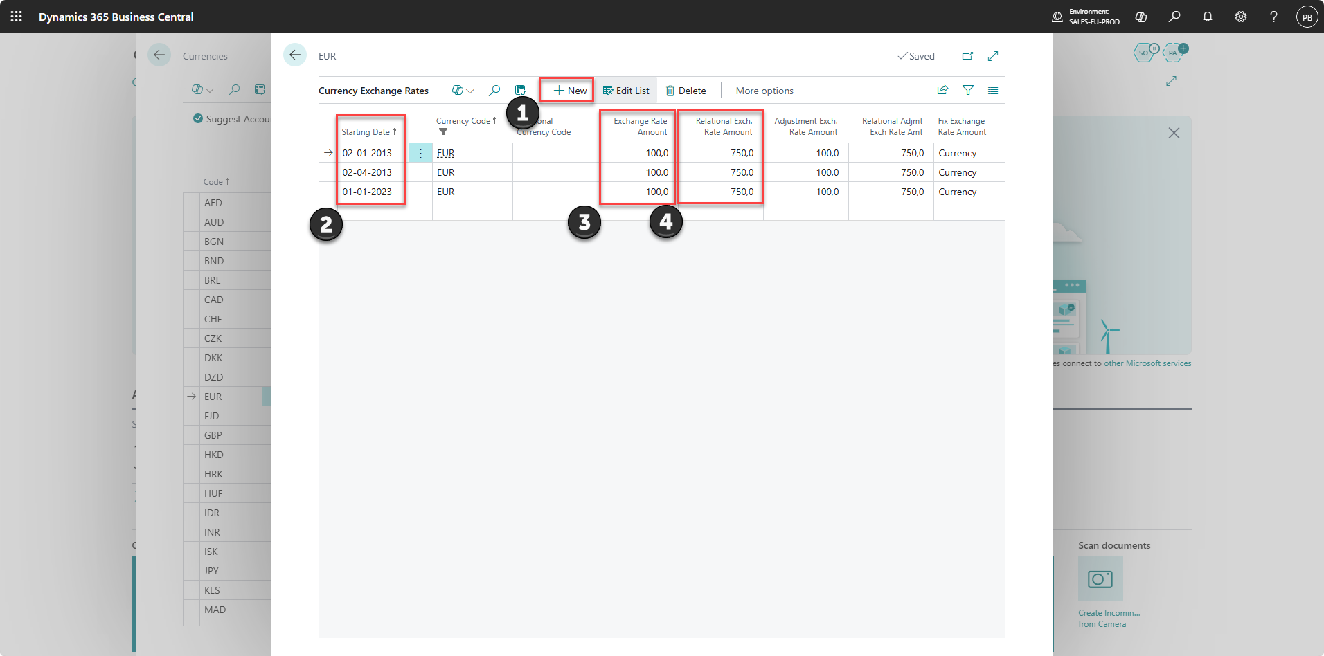 set up new currencies for pos365